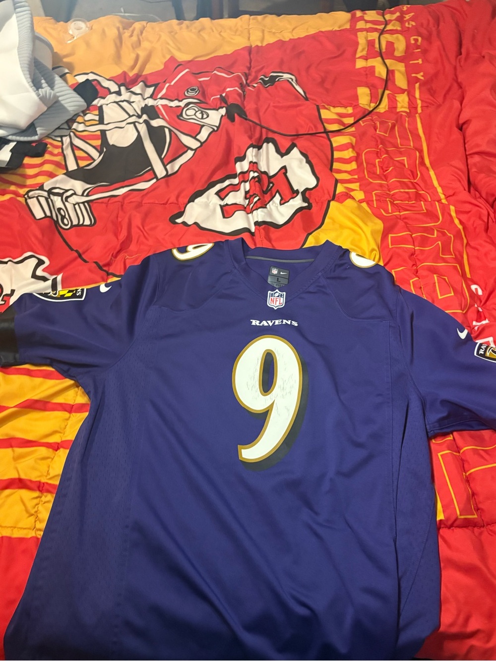 NFL Baltimore Ravens Kids Jersey Top - Purple with Gold & White Accents